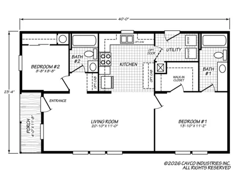 Alternate floor plan 1 for the Dragonfly 24402A