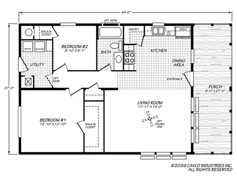 Alternate floor plan 2 for the River's Edge 28362B